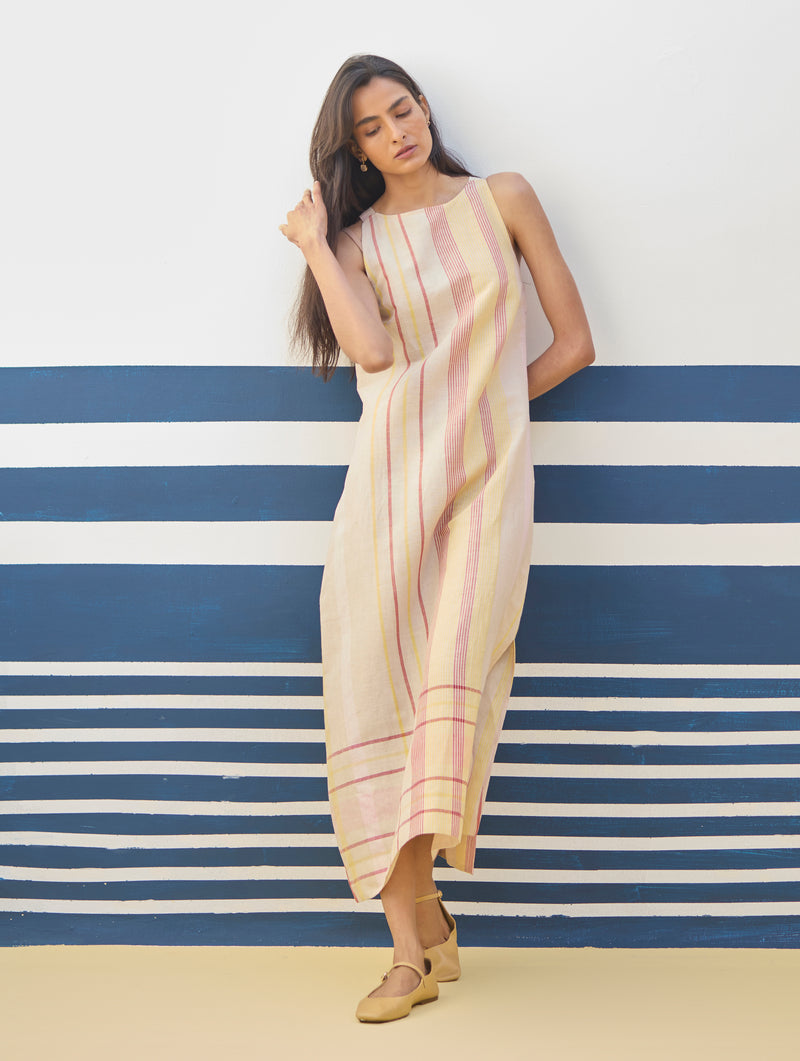 Inara Modern Check Linen Dress
- Sand