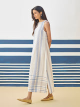 Inara Modern Check Linen Dress
- Ivory