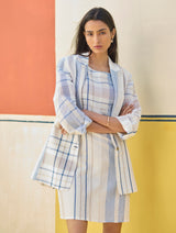 Talia Check Linen Summer Blazer
- Ivory