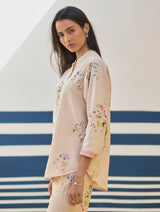 Vani Watercolour Floral Shirt - Sand