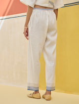 Reya Classic Border Pant - Ivory