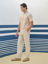 Niko Border Linen Shirt
- Sand