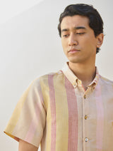 Hosa Modern Check Linen Shirt - Sand