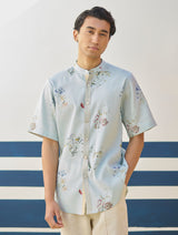 Fola Watercolour Floral Shirt - Sky