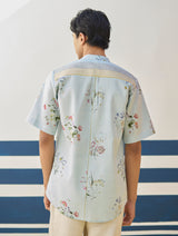 Fola Watercolour Floral Shirt - Sky