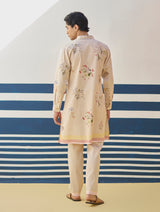 Ciro Watercolour Floral Kurta - Sand