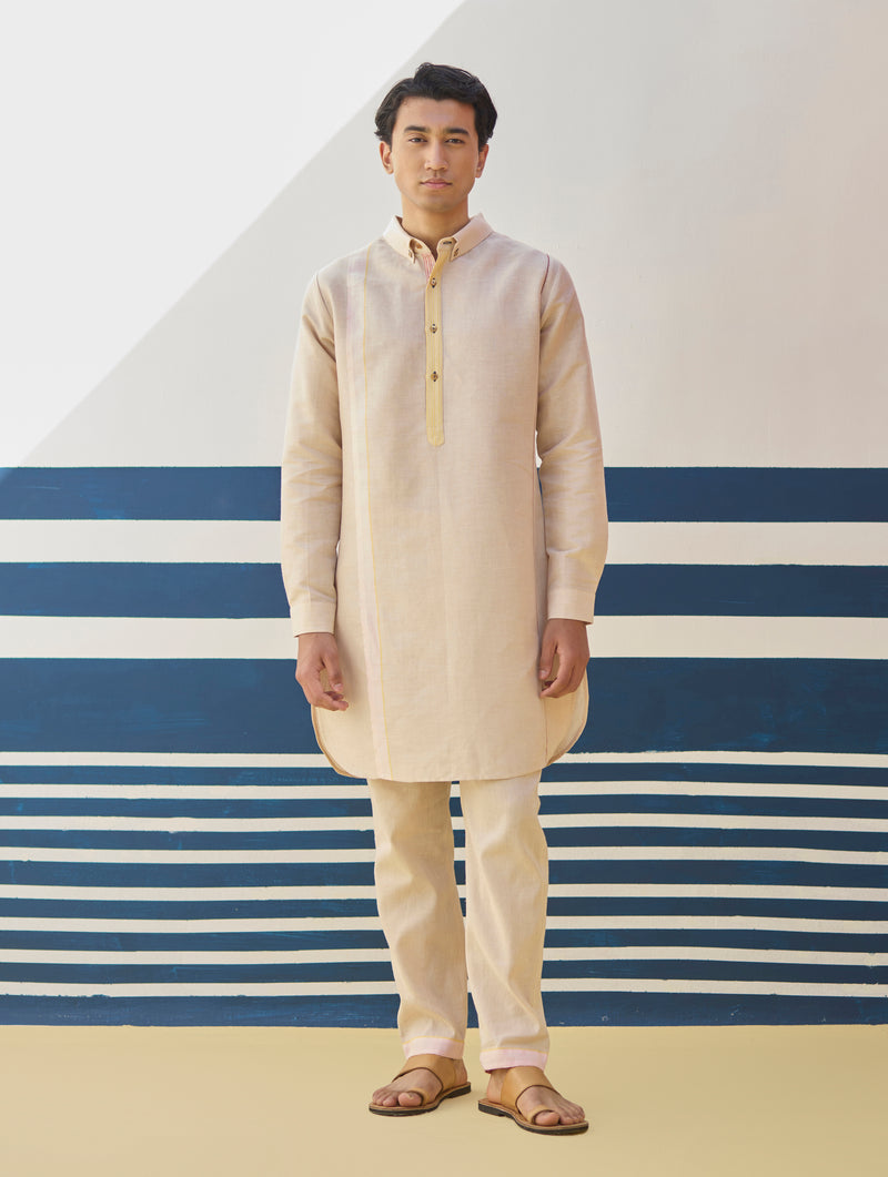 Arin Border Linen Kurta Set
- Sand