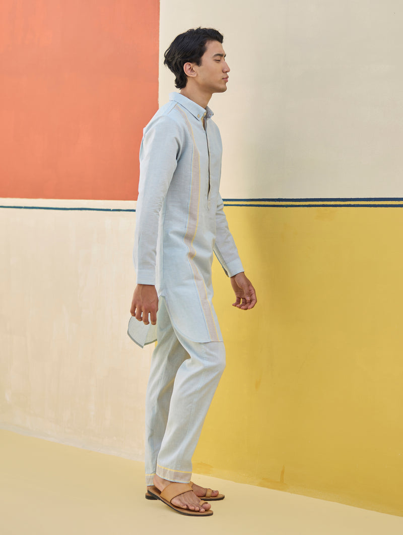 Arin Border Linen Kurta Set
- Sky