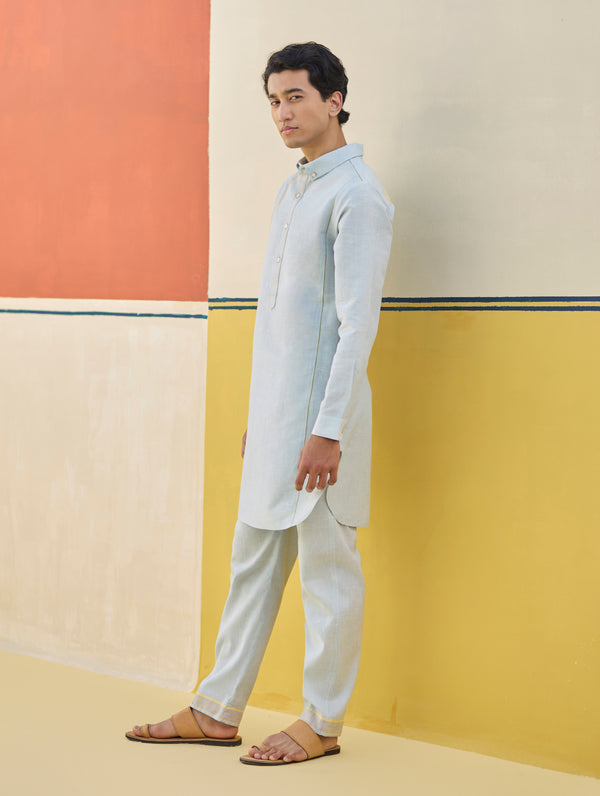 Arin Border Linen Kurta Set
- Sky