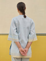 Neri Border Linen Co-ord Set - Sky