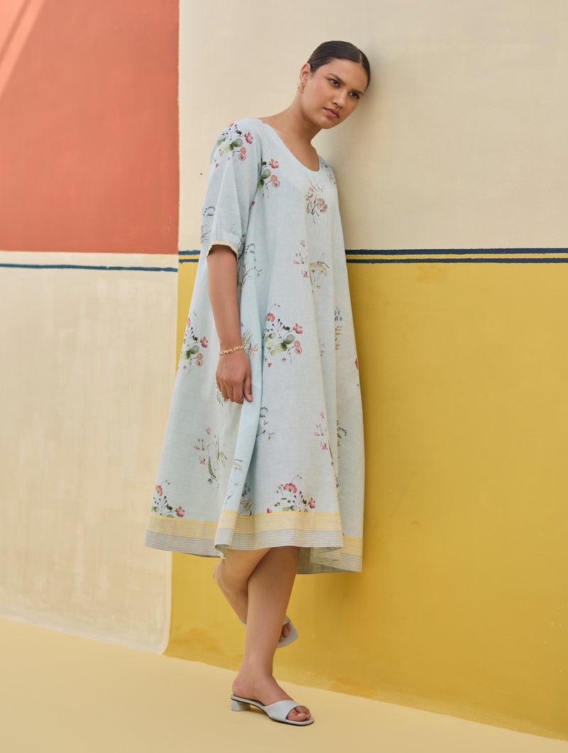 Kaya Watercolour Floral Linen Dress
- Sky