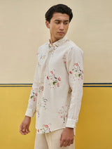 Ovi Watercolour Floral Shirt - Ivory