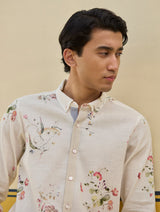 Ovi Watercolour Floral Shirt - Ivory