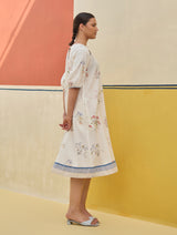 Kaya Watercolour Floral Linen Dress
- Ivory