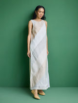 Akito Bias Linen Stripe Dress - Ivory