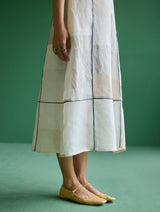 Sehr Metallic Linen Piping Dress - Ivory