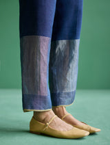 June Metallic Linen Pant - Navy