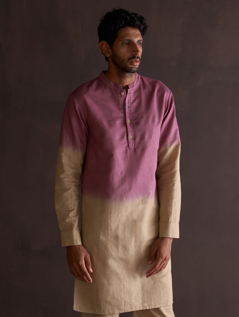 Kash Ombre Kurta - Berry