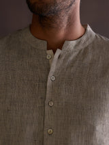 Minsu Color-Blocked Kurta - Grey