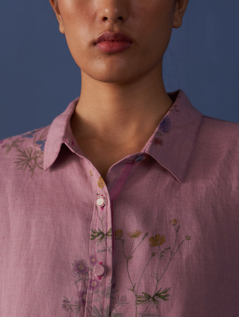 Mira Botanical Shirt - Lavender