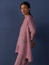 Maho Botanical Linen Kurta - Lavender