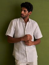 Hanzo Linen Shirt - Beige Stripe