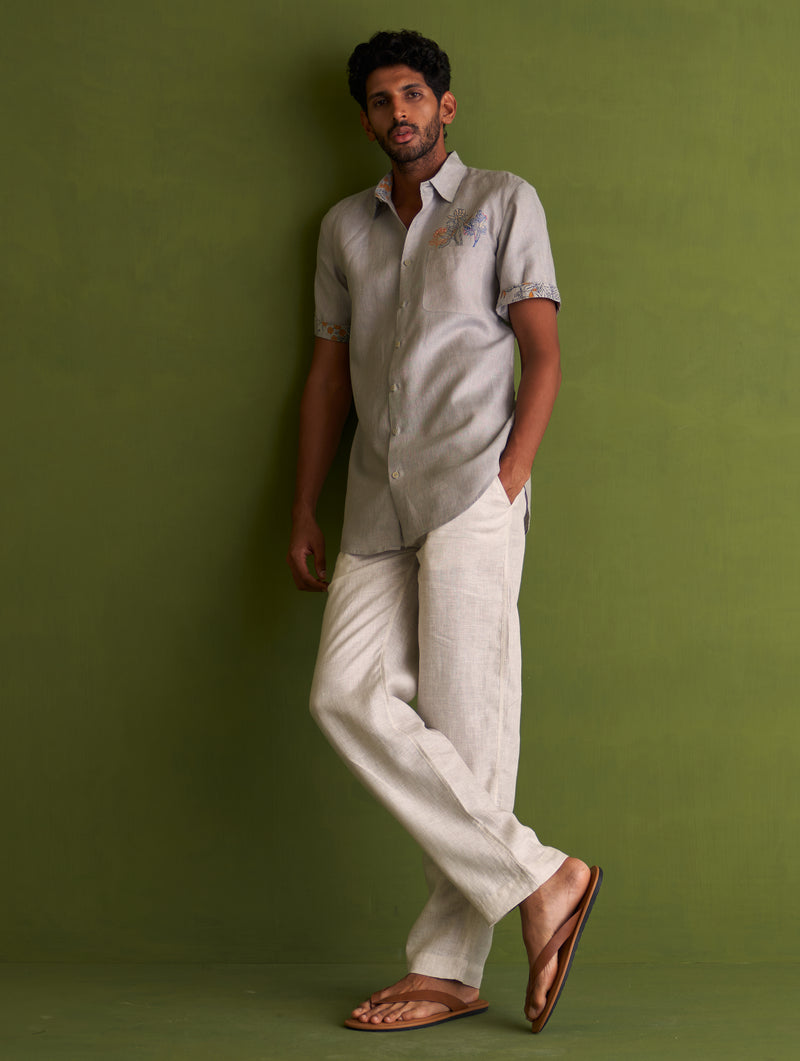 Neo Classic Linen Pant - Off-White