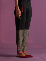 Essa Metallic Linen Pant - Black