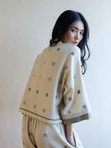 Haifa Jamdani Wool Jacket - Ivory