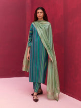 Eri Silk Metallic Dupatta - Peacock