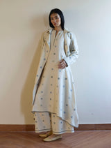 Sakina Jamdani Wool Kurta Set - Ivory