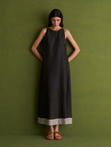 Niza Linen Dress - Charcoal