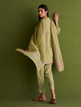 Maho Botanical Linen Kurta Set - Fern