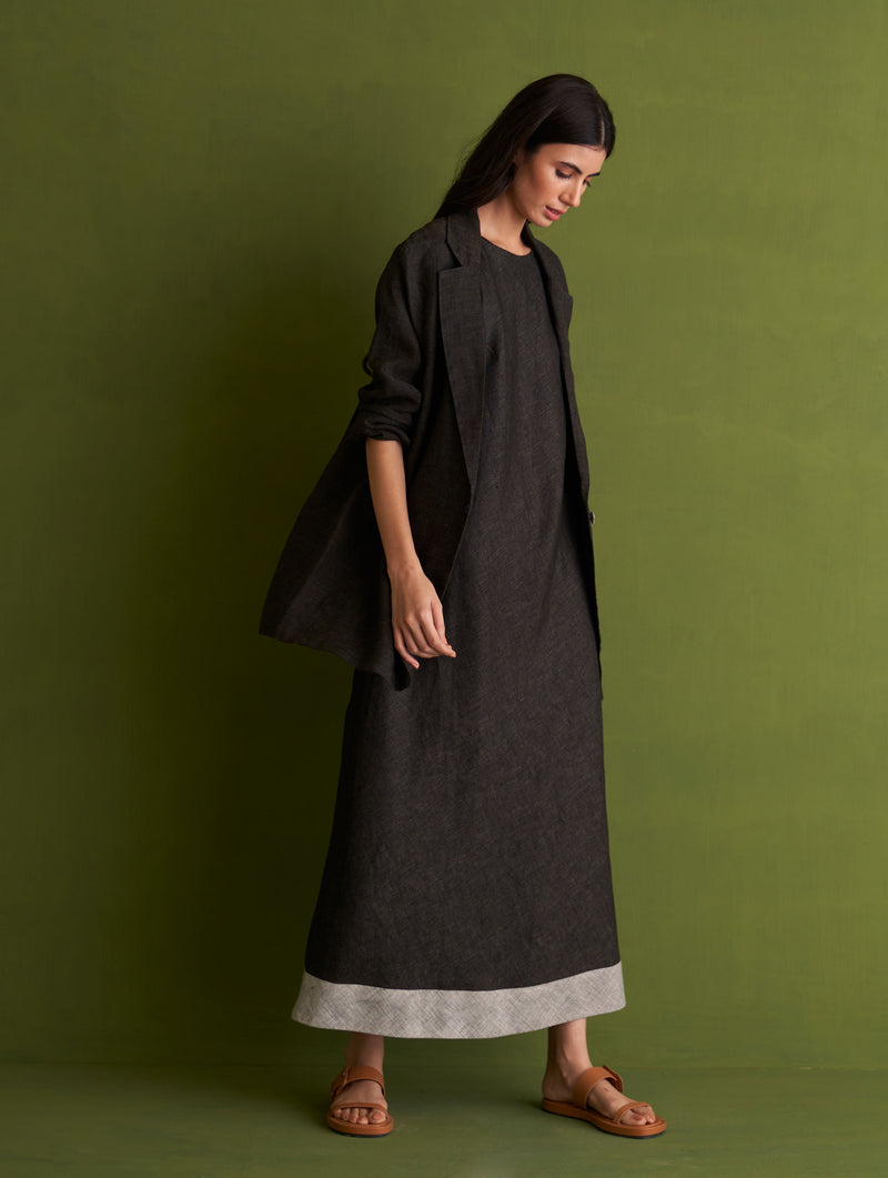 Niza Sleeveless Dress and Jacket - Charcoal