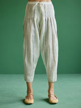 Zang Metallic Linen Salwar Pant - Ivory