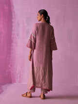 Afra Hand-Embroidered Kurta - Lavender