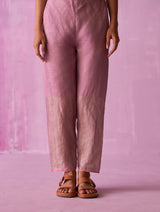 Essa Metallic Linen Pant - Lavender