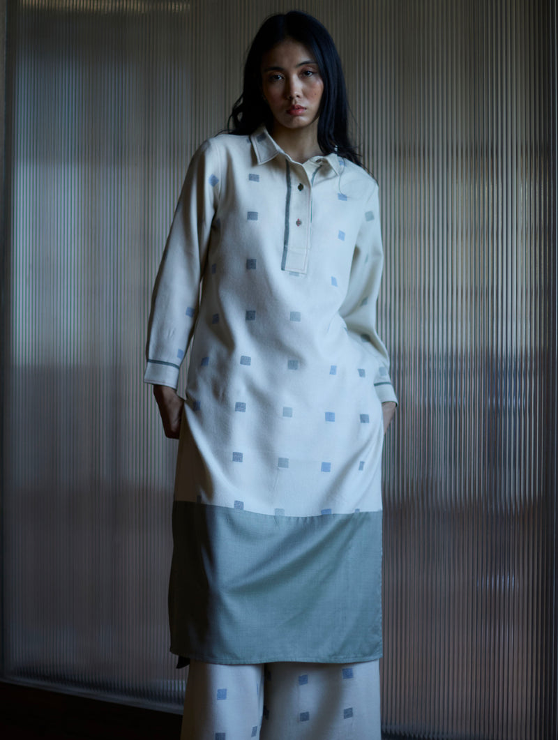 Akia Wool & Silk Kurta - Ivory