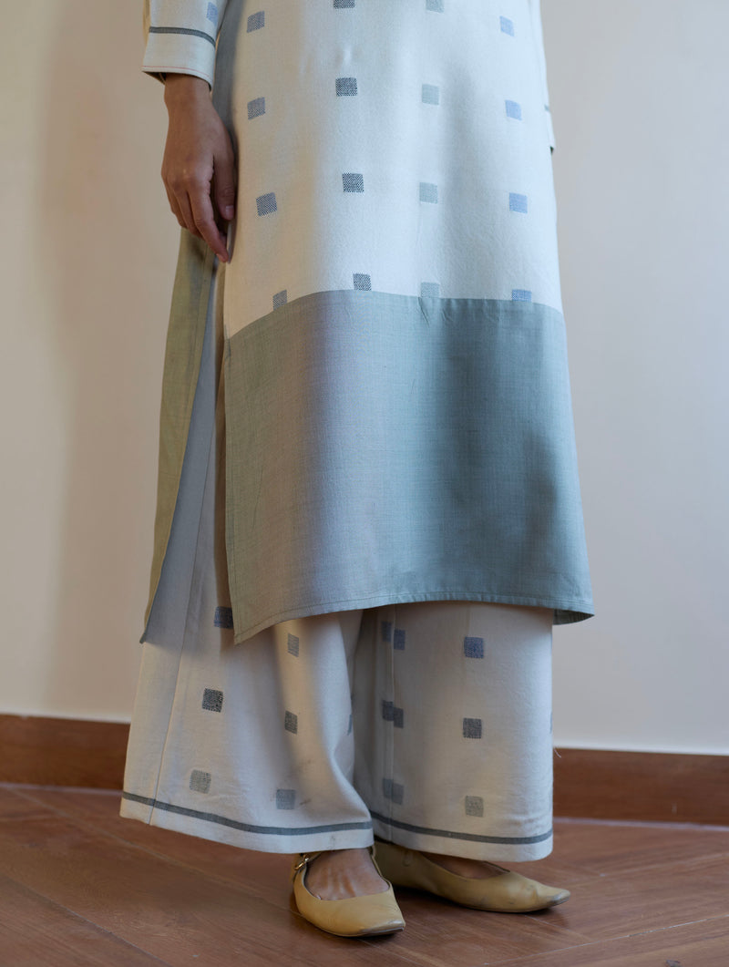 Akia Wool & Silk Kurta Set - Ivory