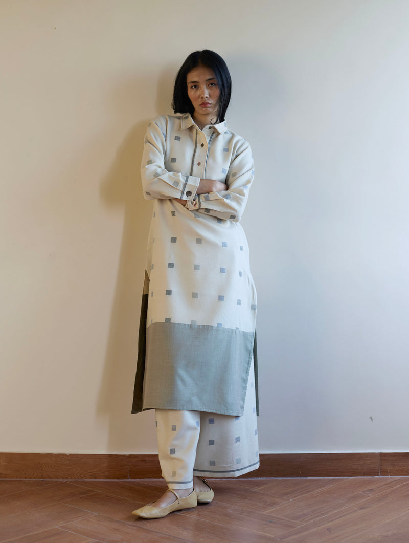 Akia Wool & Silk Kurta - Ivory