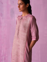 Faiza Metallic Linen Dress - Lavender