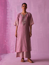 Mato Hand-Embroidered Kurta Set - Lavender