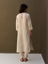 Eiko Striped Linen Kurta - Natural