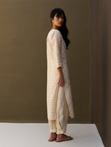 Eiko Striped Linen Kurta - Natural