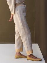 Inawi Border Linen Pant - Natural