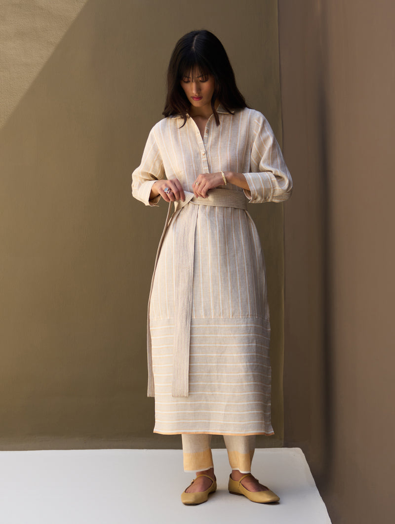 Zaha Collection Linen Dress By Manan