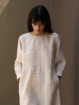 Kwan Striped Linen Dress - Natural