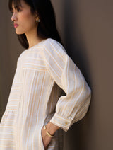 Kwan Striped Linen Dress - Natural