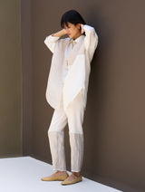 Essa Metallic Linen Pant - Ivory