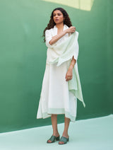 Jin Linen Dress With Overlay - Ivory